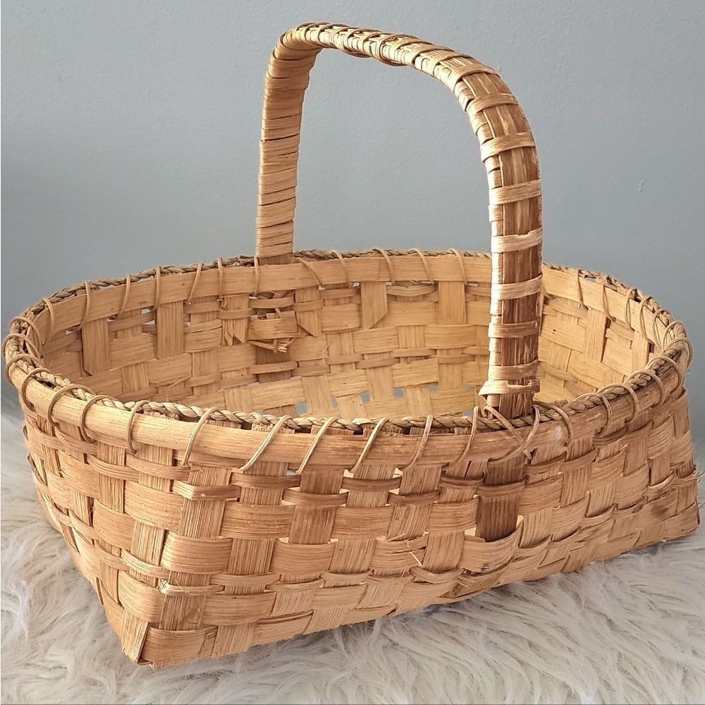 Handcrafted wicker basket vintage